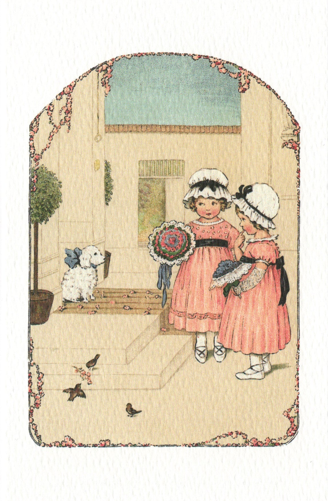 ポストカード 双子と子犬