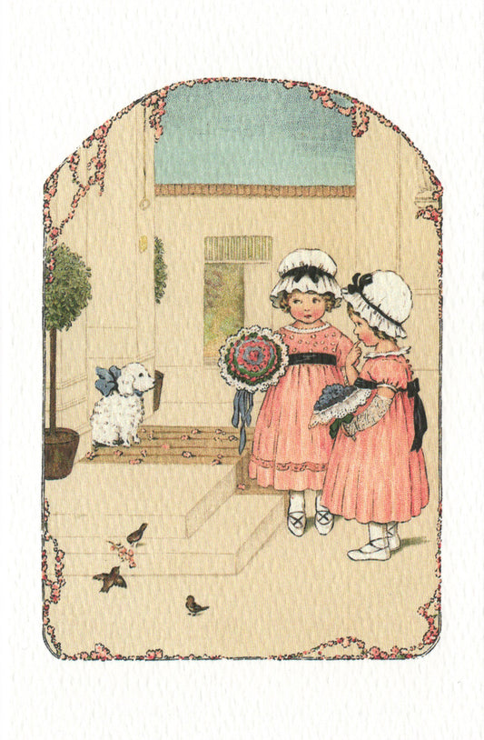 ポストカード 双子と子犬