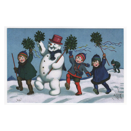 ポストカード 雪だるまのパレード